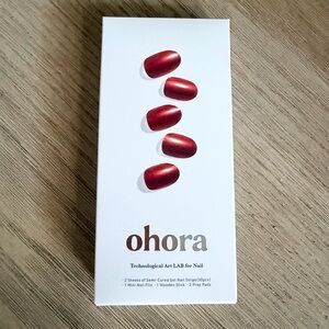 Ohora Chrome Red Semi Cured Gel Nail Strips NEW